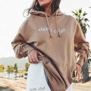 Embroidered Mom Club Hoodie